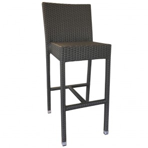 Mia Rattan Wicker Outdoor Bar Stool with Backrest