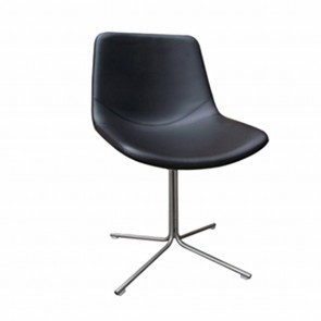 Mildrid Designer Black Upholstered Swivel Chair