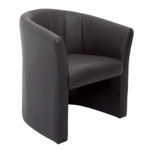 Modern Black Tub Chair Commercial Faux Leather