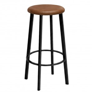 Modern Industrial Upholstered Counter Stool 65cm