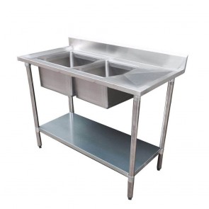 Modular Systems Economic 304 Grade Stainless Steel Double Sink Benches 600mm Deep