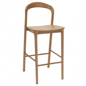 Nodo Contemporary American Oak Bar Stool 750H