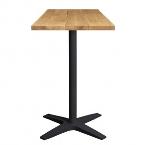Franziska Oak Bar Table Solid Wood Top Charcoal Base