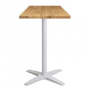 Franziska Oak Bar Table Solid Wood Top White Base