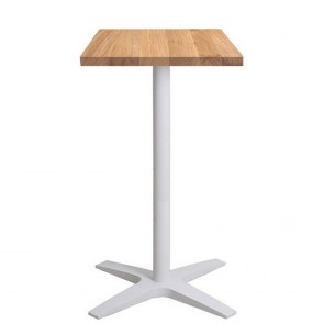 Franziska Oak Bar Table Solid Wood Top White Base