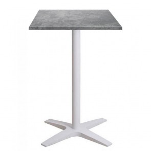 Franziska Dry Bar Outdoor Table White Cast Iron with Adjustable Feet