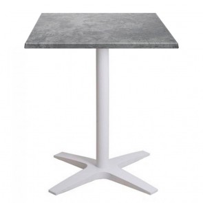 Franziska Square Outdoor Table with White Cast Iron Base
