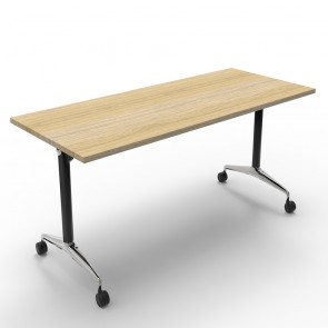 Oak Mobile Flip Top Table