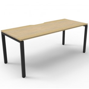 Oak Office Desk Workstation Black Legs