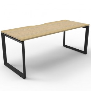 Oak Office Desk Workstation Black Loop Legs