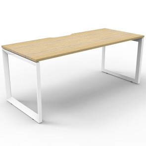 Oak Office Desk Workstation White Loop Legs