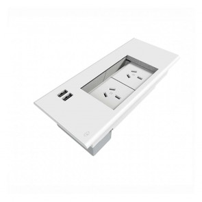 Office Workstation Flush Mounted 2x GPO Power Panel 2x USB