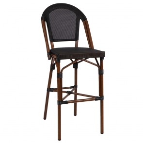 French Outdoor Bar Stool with Fabric Seat