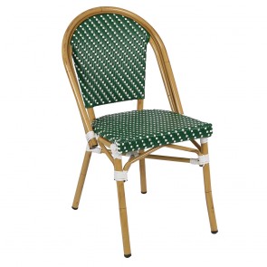 Niece Wicker Outdoor Green & White Chair
