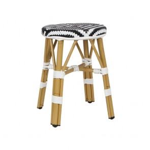 Chevron Wicker Outdoor Low Stool