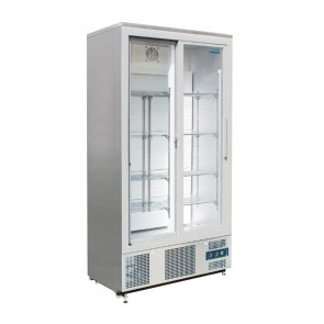 Polar Double Sliding Door Upright Back Bar Cooler