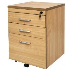 Beech Lockable Mobile Pedestal