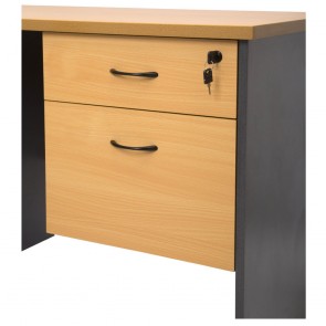 Beech 2 Drawer Fixed Office Pedestal