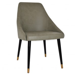Rhea Side Chair Slim Black Brass Legs