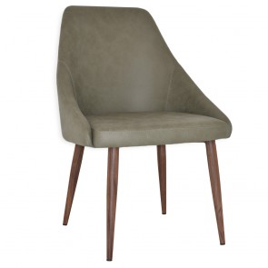 Rhea Side Chair Slim Light Walnut Metal Legs