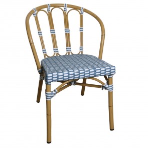 Rivoli Outdoor Wicker Chair Blue and White