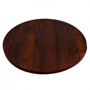 Round Oak Walnut Stained Table Top