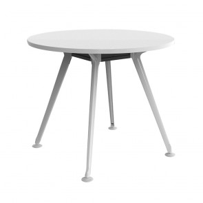 Infinity Round Office Meeting Table 4 White Legs