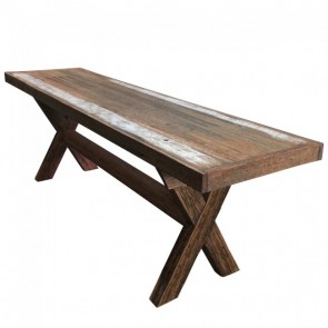 Rustic X Frame Recycled Timber Industrial Bench