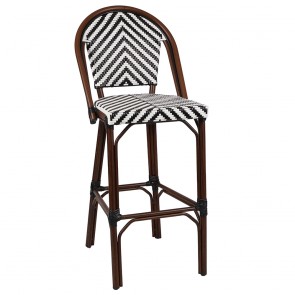 Santorini Chevron Wicker Outdoor Bar Stool 75cm
