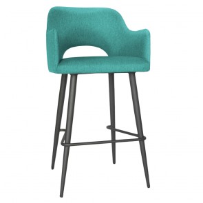 Scandi Fabric Tub Bar Stool Metal Legs