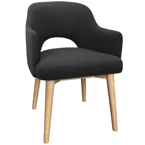 Scandi Tub Chair Natural Wood Legs