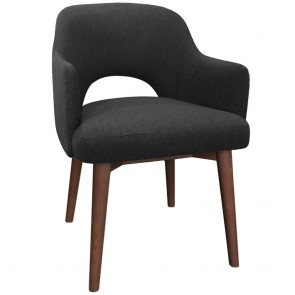 Scandi Tub Chair Walnut Timber Legs