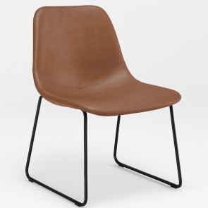 Serafina Side Waiting Room Chair Black Sled Legs