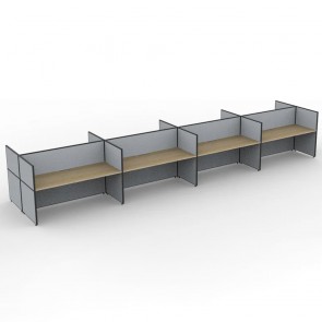 SHUSH30 8 Person Double Sided Screen Hung Workstation With Grey Screen AS30SHD8P1275 NO-12S-GF/BF-1200