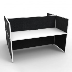 SHUSH30 2 Person Double Sided Screen Hung Workstation With Black Screen AS30SHD2P1275 NW-12S-BF/WF-1200