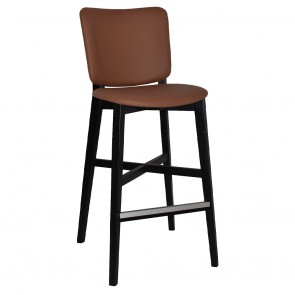 Silvia Black Frame Bar Stool Fully Upholstered 77cm