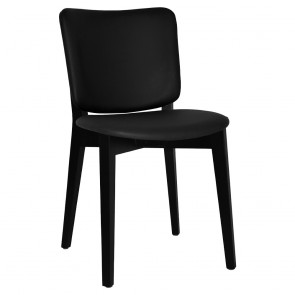 Silvia Black Frame Dining Chair Fully Upholstered