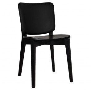 Silvia Black Frame Dining Chair with Upholstered Back Rest