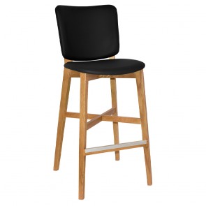 Silvia Light Oak Frame Bar Stool Fully Upholstered