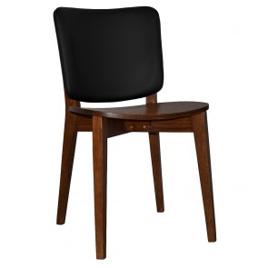 Silvia Light Walnut Frame Dining Chair with Upholstered Back Rest