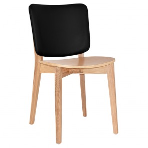 Silvia Natural Frame Dining Chair with Upholstered Back Rest