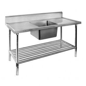 SSB6-1200C/A FED Single Centre Sink Bench & Pot Undershelf SSB6-1200C/A