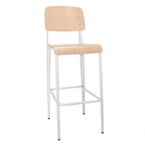 Standard Bar Stool White Oak Prouve Jean Replica 68cm