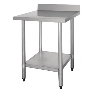 T379 Vogue Stainless Steel Wall Table 60mm Upstand - 600x600mm