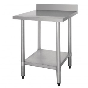 T380 Vogue Stainless Steel Wall Table with 60mm Upstand - 900Wx600mmL