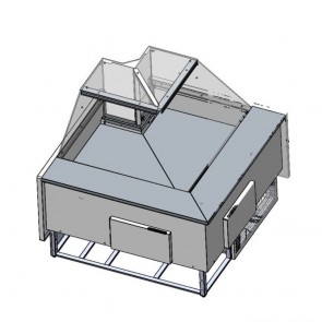 Tecnodom By Fhe Tdmr-I Series Mr Black Corner Deli Display W/ Storage & Castors TDMR-I