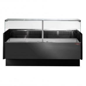 Tecnodom Serie MR80 Black 2000mm Wide Deli Display with Storage and Castors TDMR-0820B