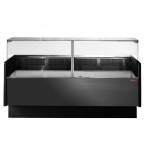 Tecnodom Serie MR9.5 Black 2000mm Wide Deli Display with Storage and Castors TDMR-0920B