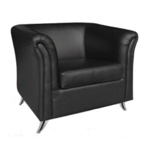 Serie Black Leather Designer Arm Chair