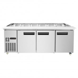 Thermaster Three Door Cold Bench Salad Station 6x1/1 GN Pans PG210FA-XB